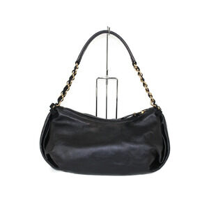 Salvatore Ferragamo Hobo Bag Black Leather Chain